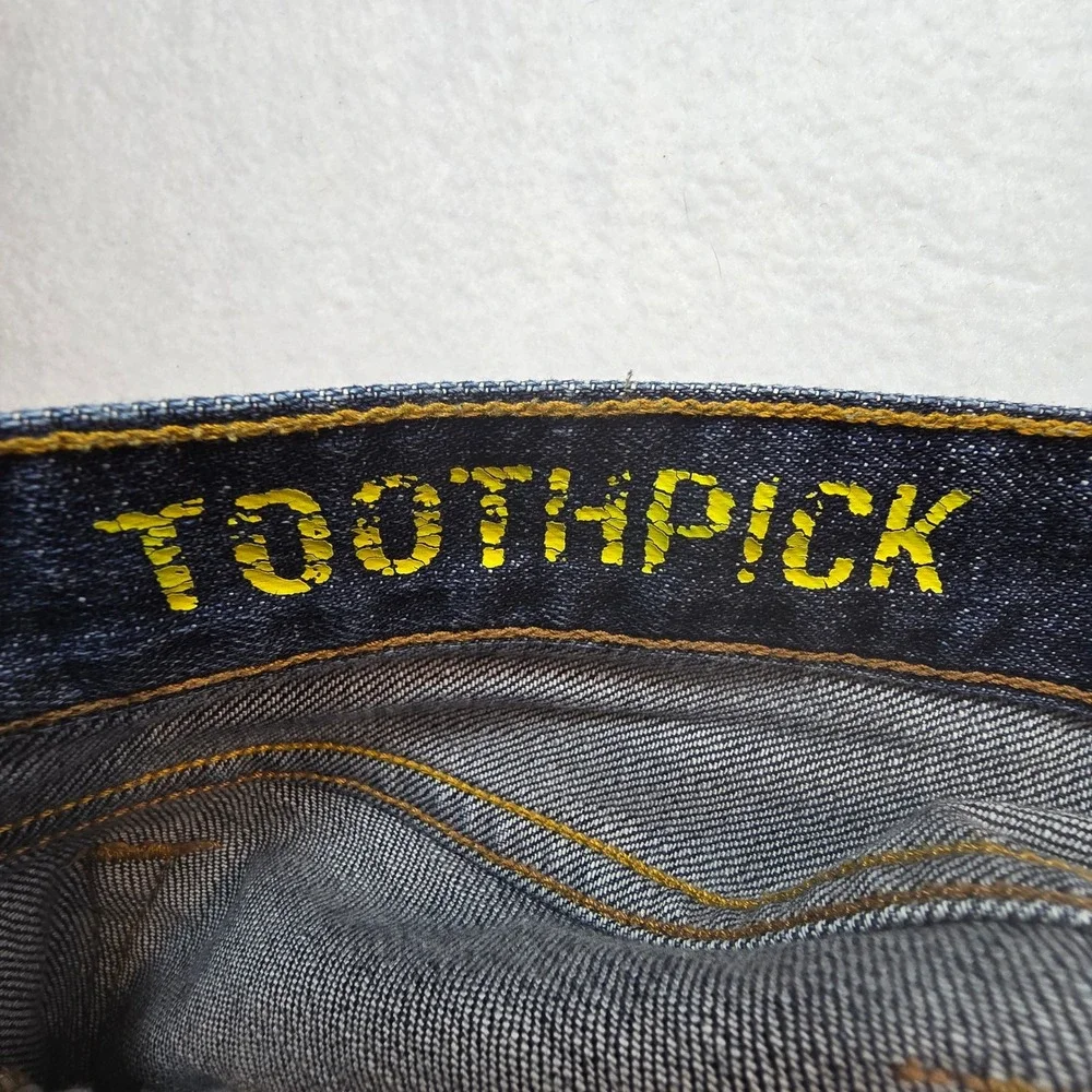 J Crew Jeans Womens sz 26 Toothpick‎ Stretch Dark Denim Skinny 30x28 Distressed